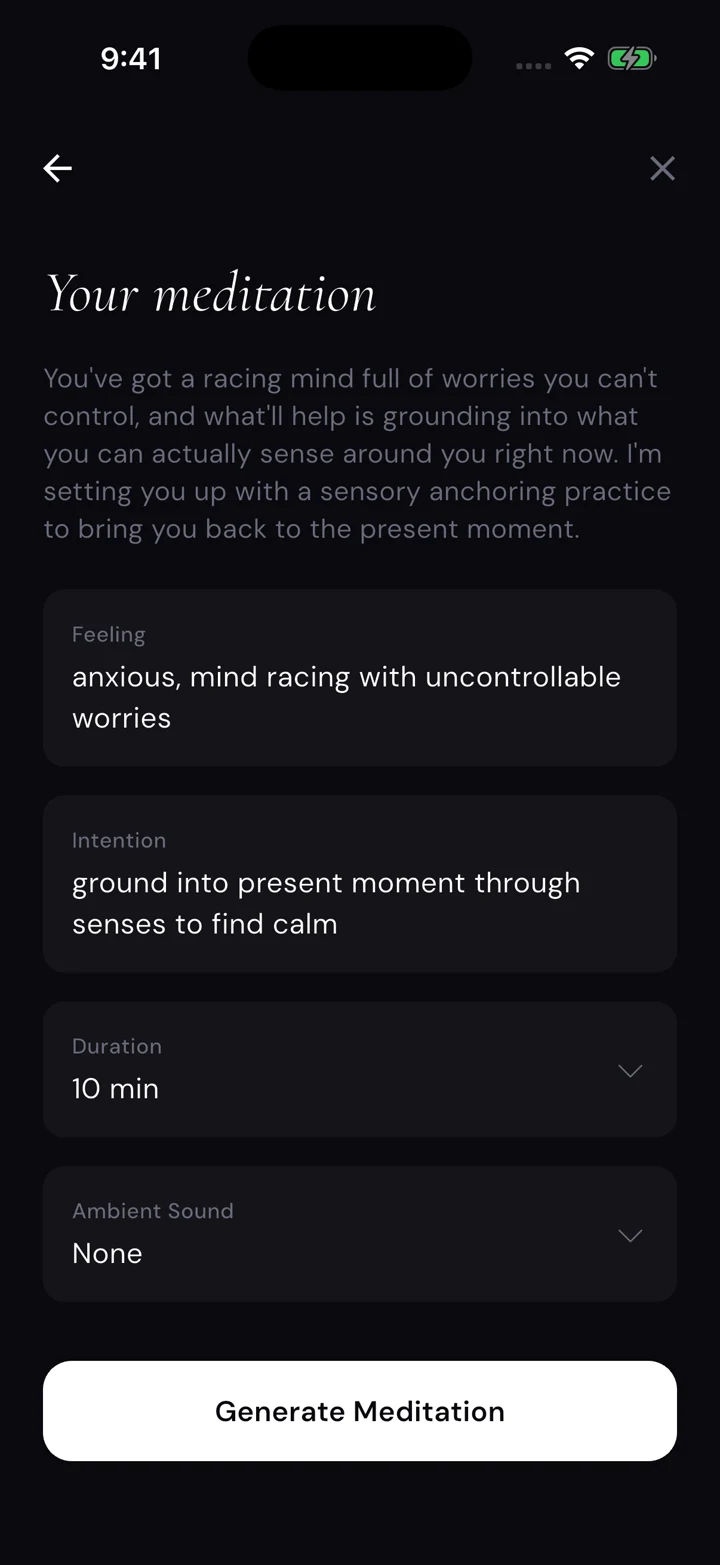 Shunyah summarizes your feeling and intention before generating